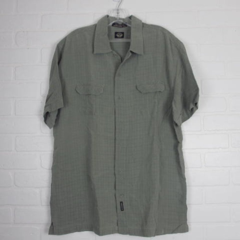 Dockers Sage Green Short Sleeve Super Soft Mildly Distressed Shirt Size Large